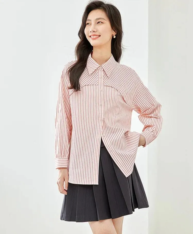 Arabella - Stylish Striped Button-Up Shirt for Women