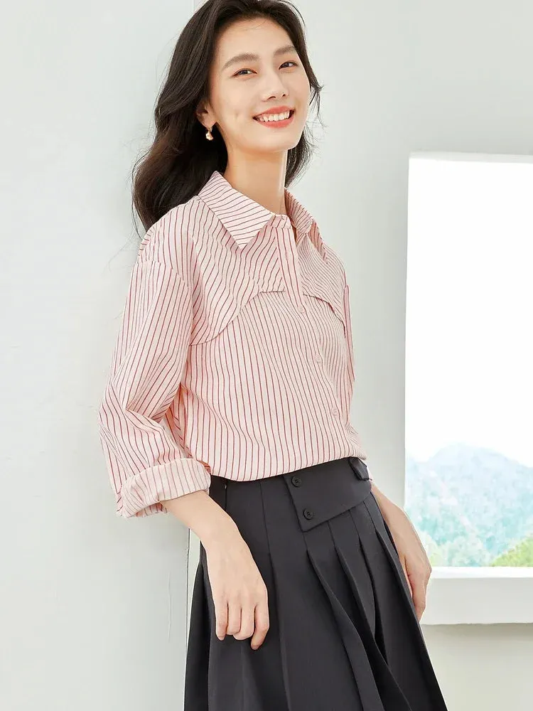 Arabella - Stylish Striped Button-Up Shirt for Women