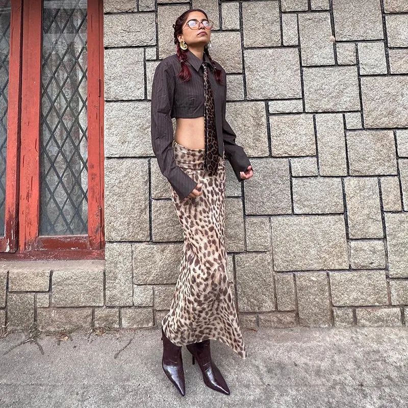 Arleny Leopard Maxi Skirt