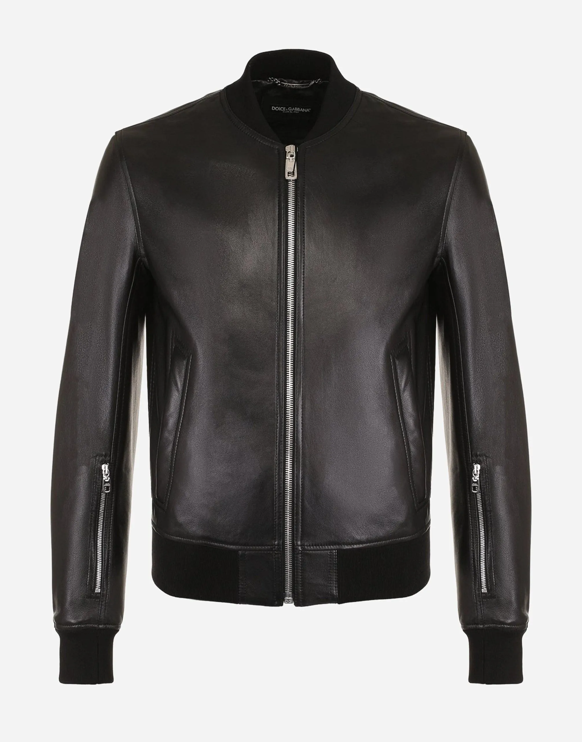 Bomber Jacket In Lambskin Leather