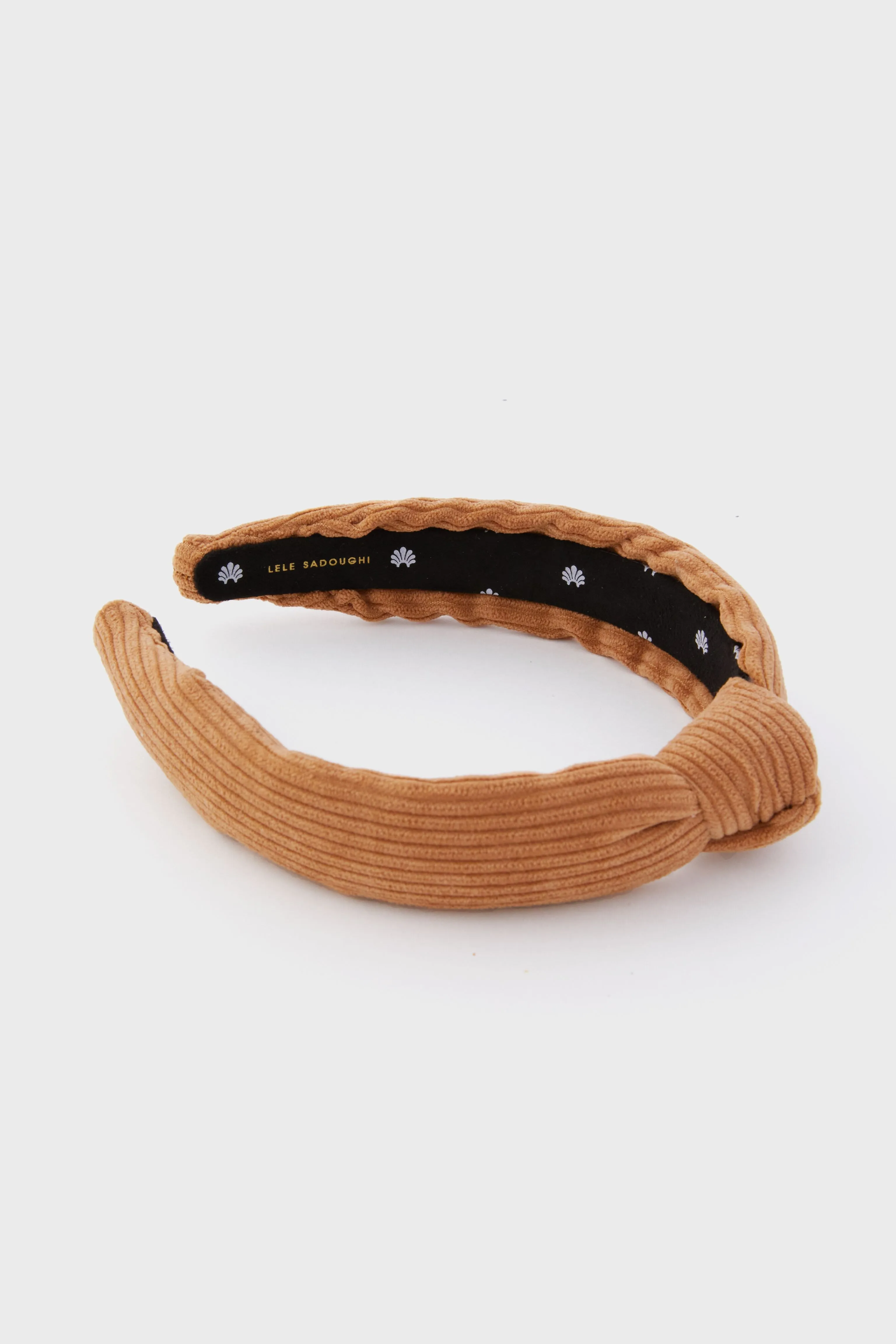 Camel Corduroy Slim Knotted Headband