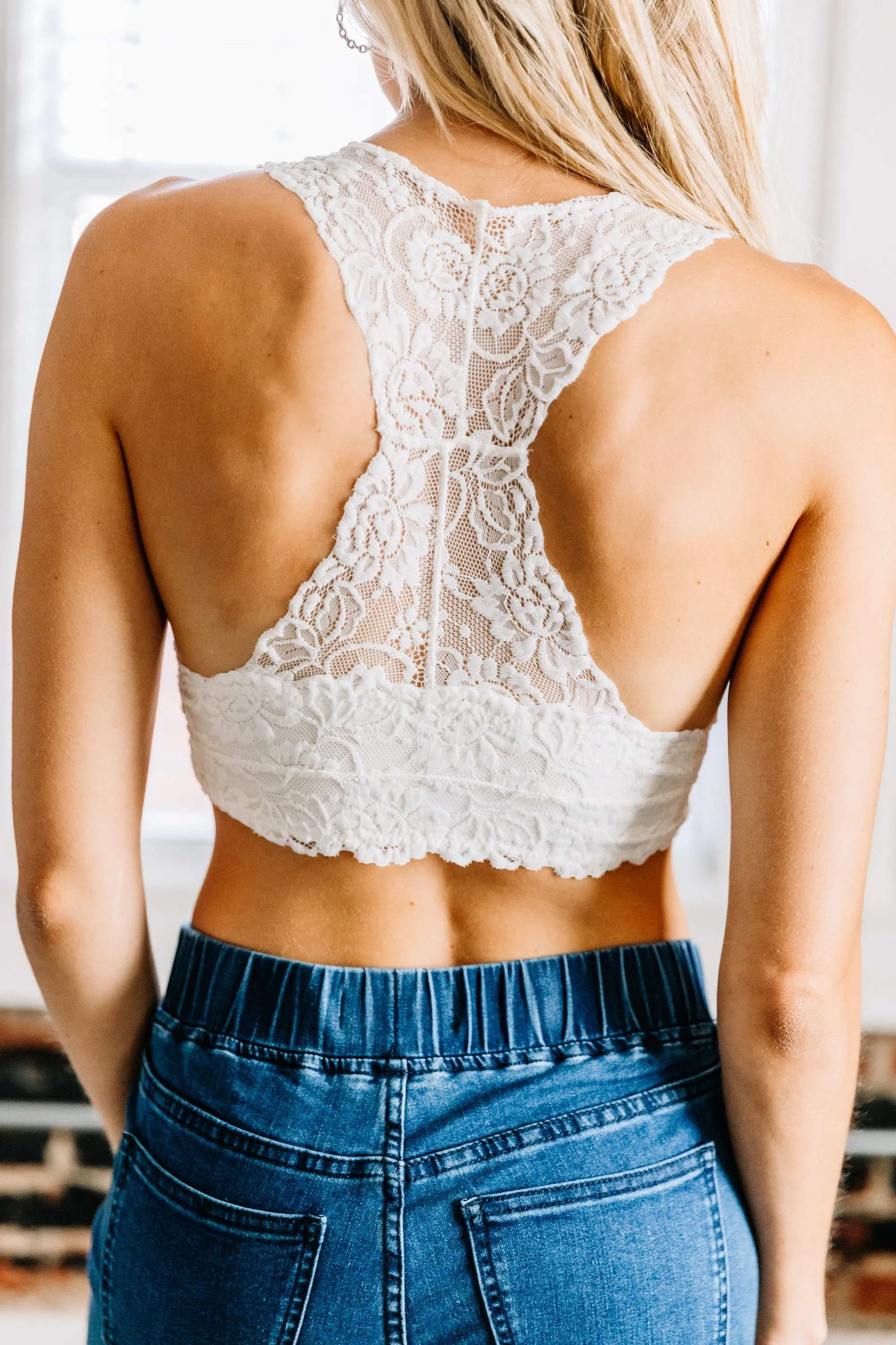 Can't Ignore You White Lace Bralette