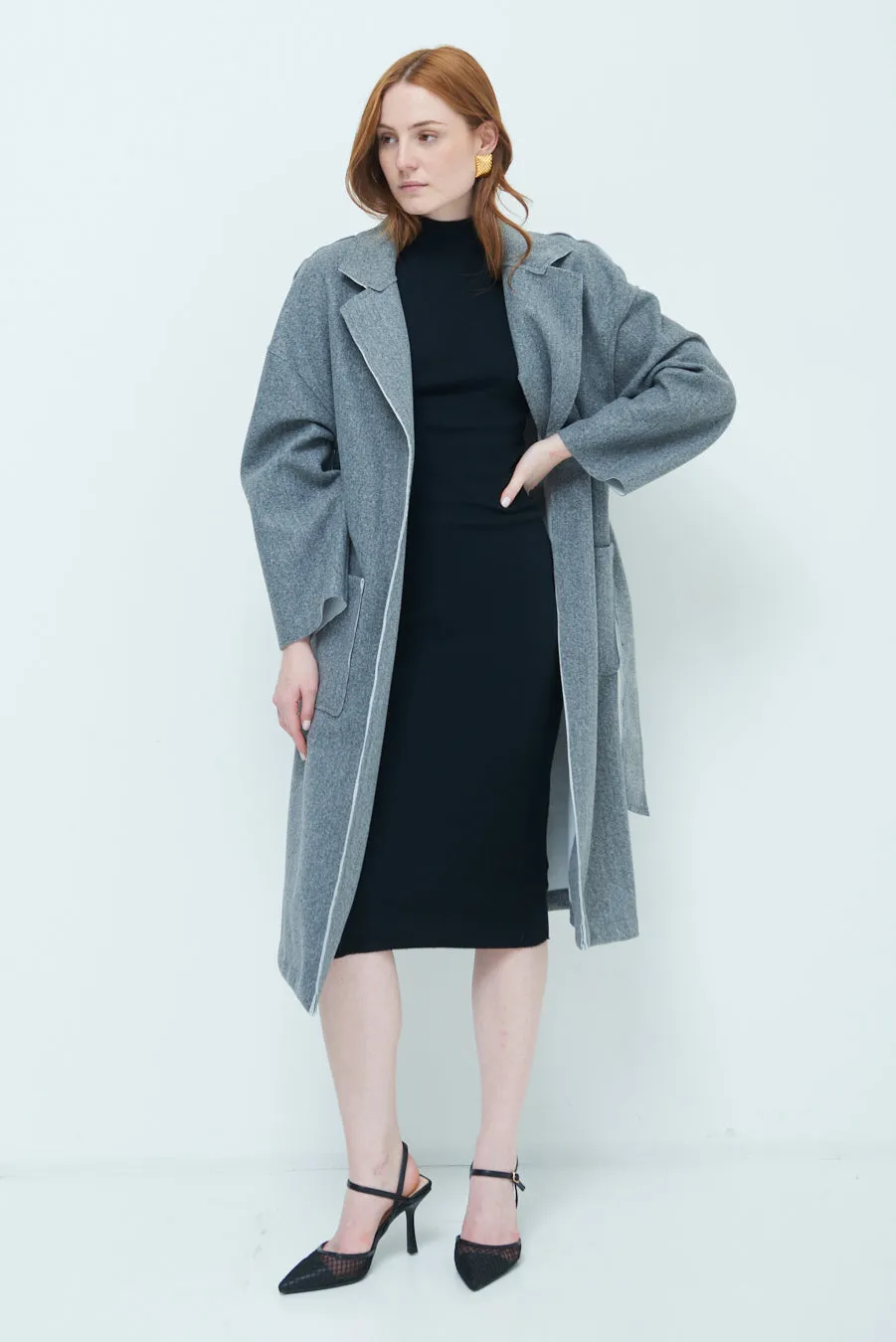 Carmen | Oversized long coat with wide lapels