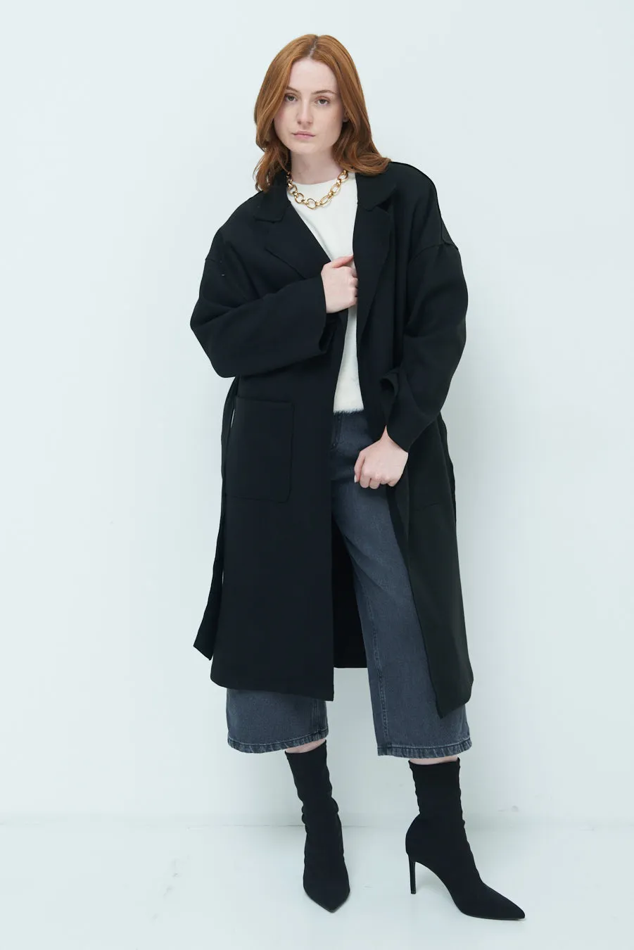 Carmen | Oversized long coat with wide lapels