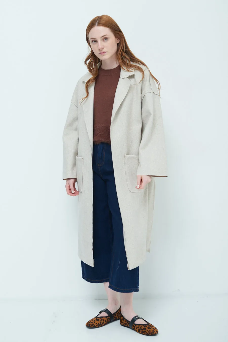 Carmen | Oversized long coat with wide lapels