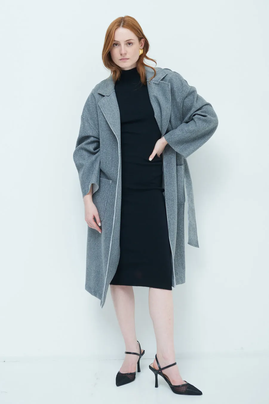 Carmen | Oversized long coat with wide lapels