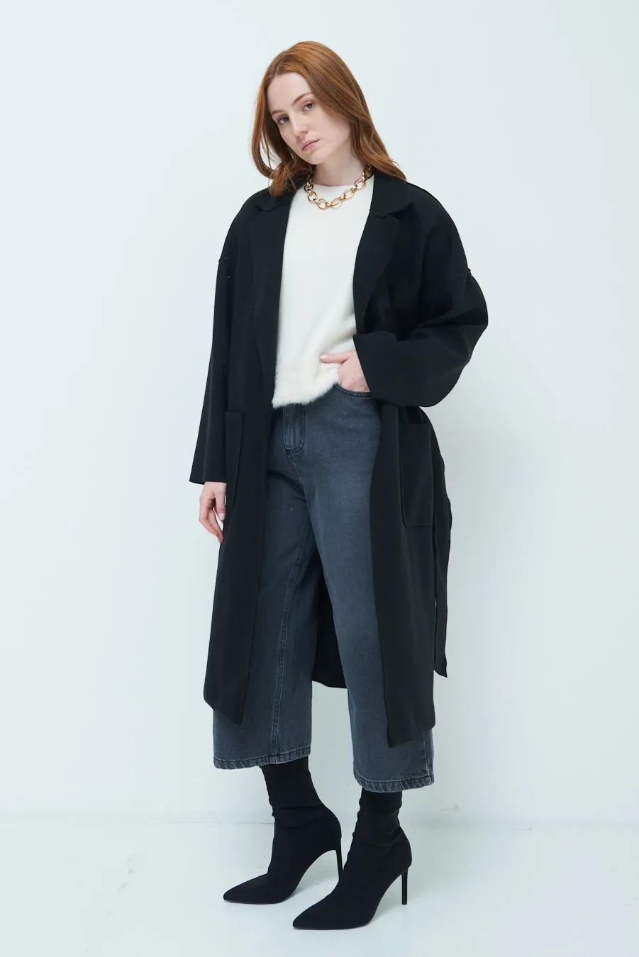 Carmen | Oversized long coat with wide lapels