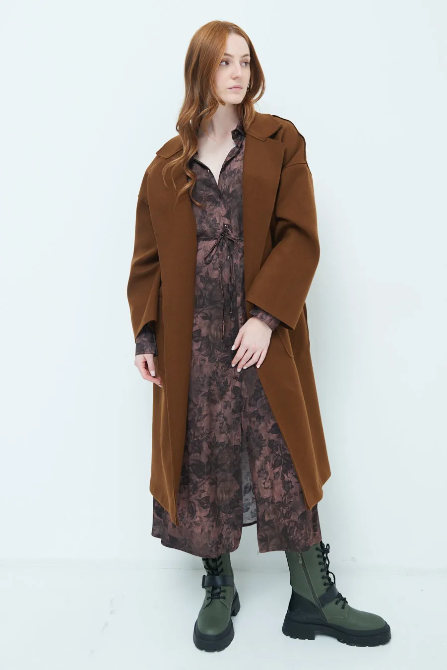 Carmen | Oversized long coat with wide lapels