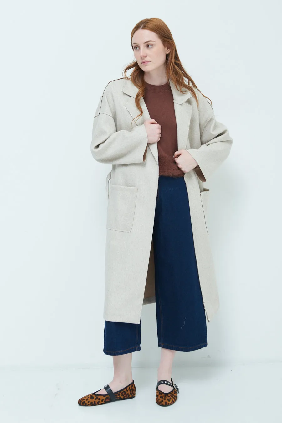 Carmen | Oversized long coat with wide lapels