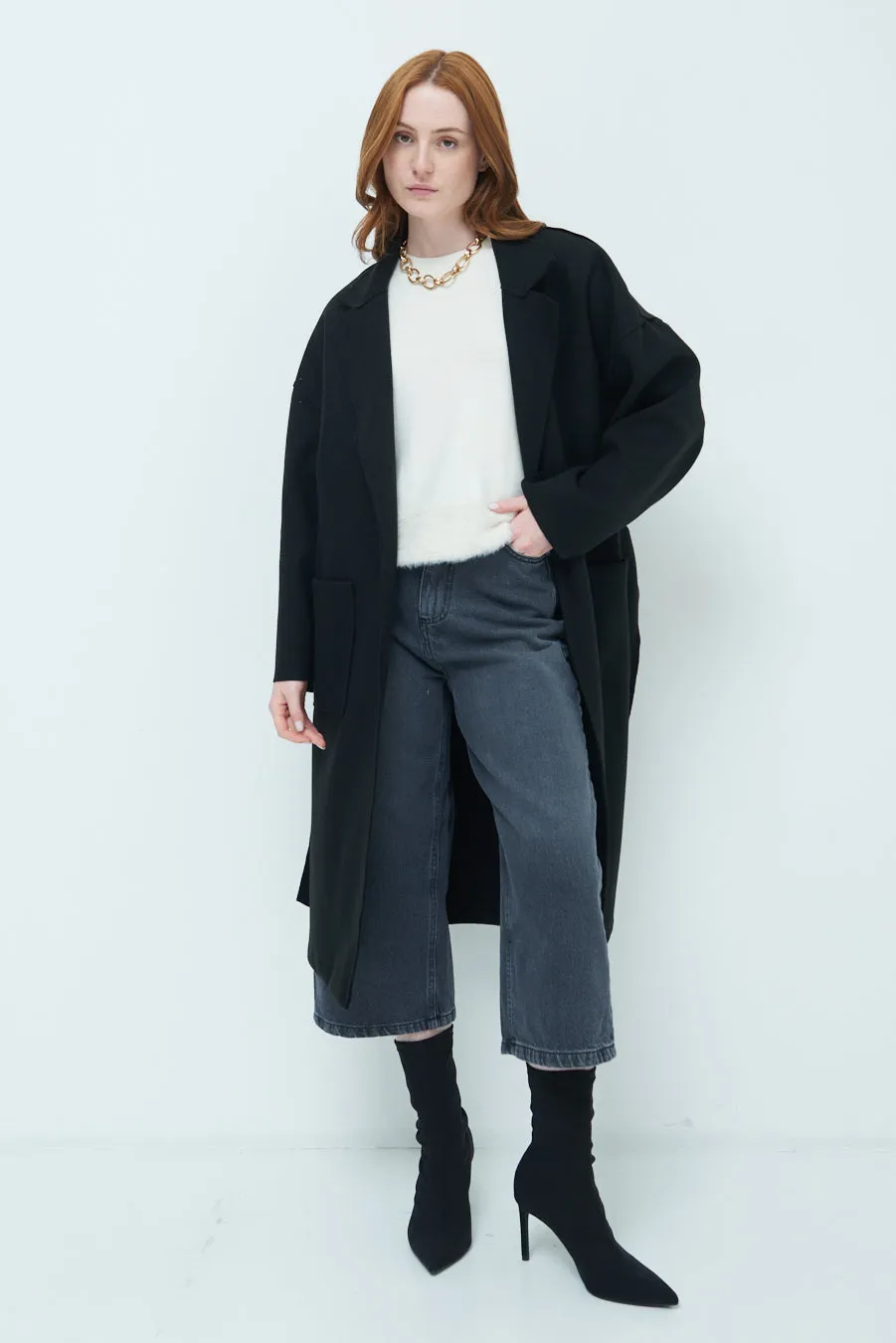 Carmen | Oversized long coat with wide lapels