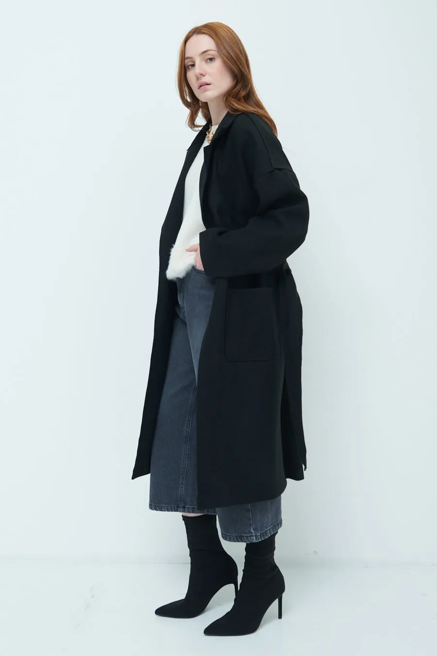 Carmen | Oversized long coat with wide lapels