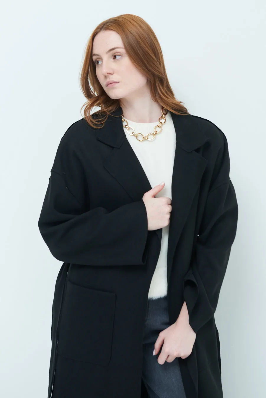 Carmen | Oversized long coat with wide lapels