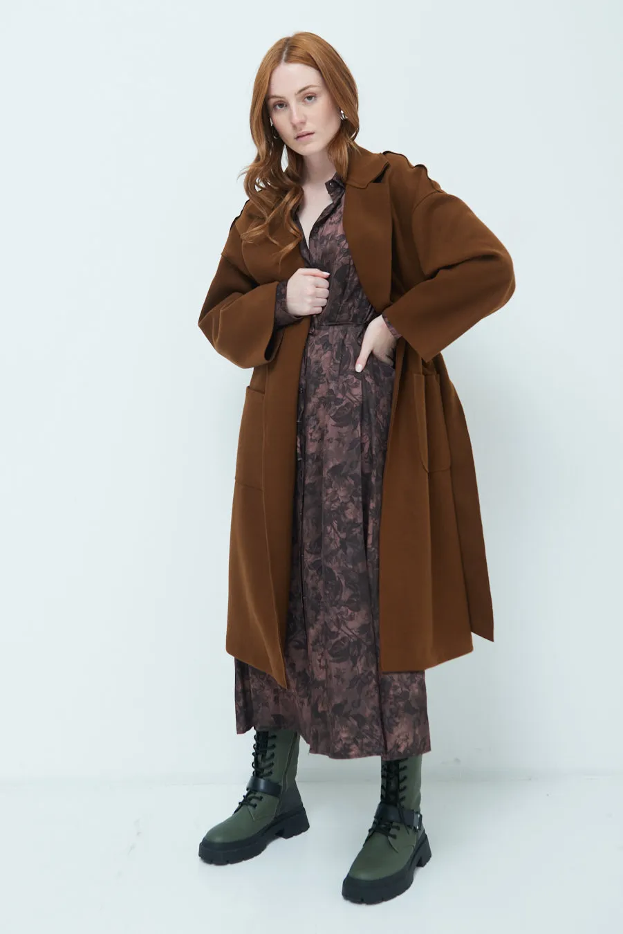 Carmen | Oversized long coat with wide lapels