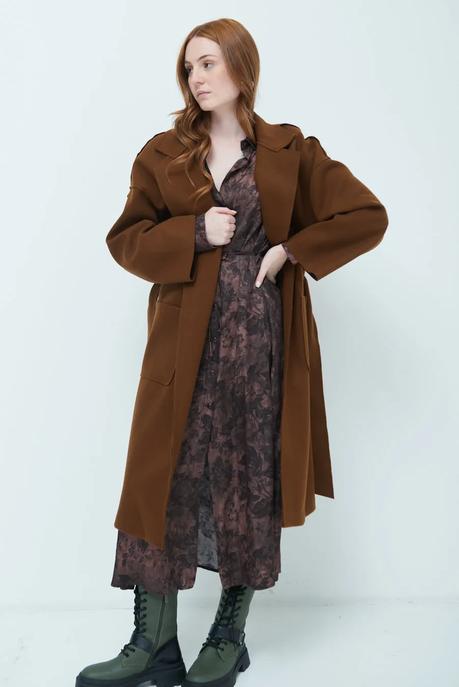 Carmen | Oversized long coat with wide lapels