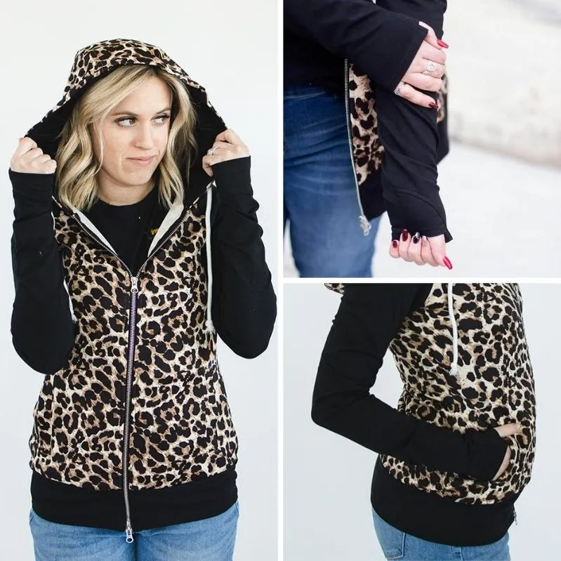 Cat Walk Leopard Print Hoodie