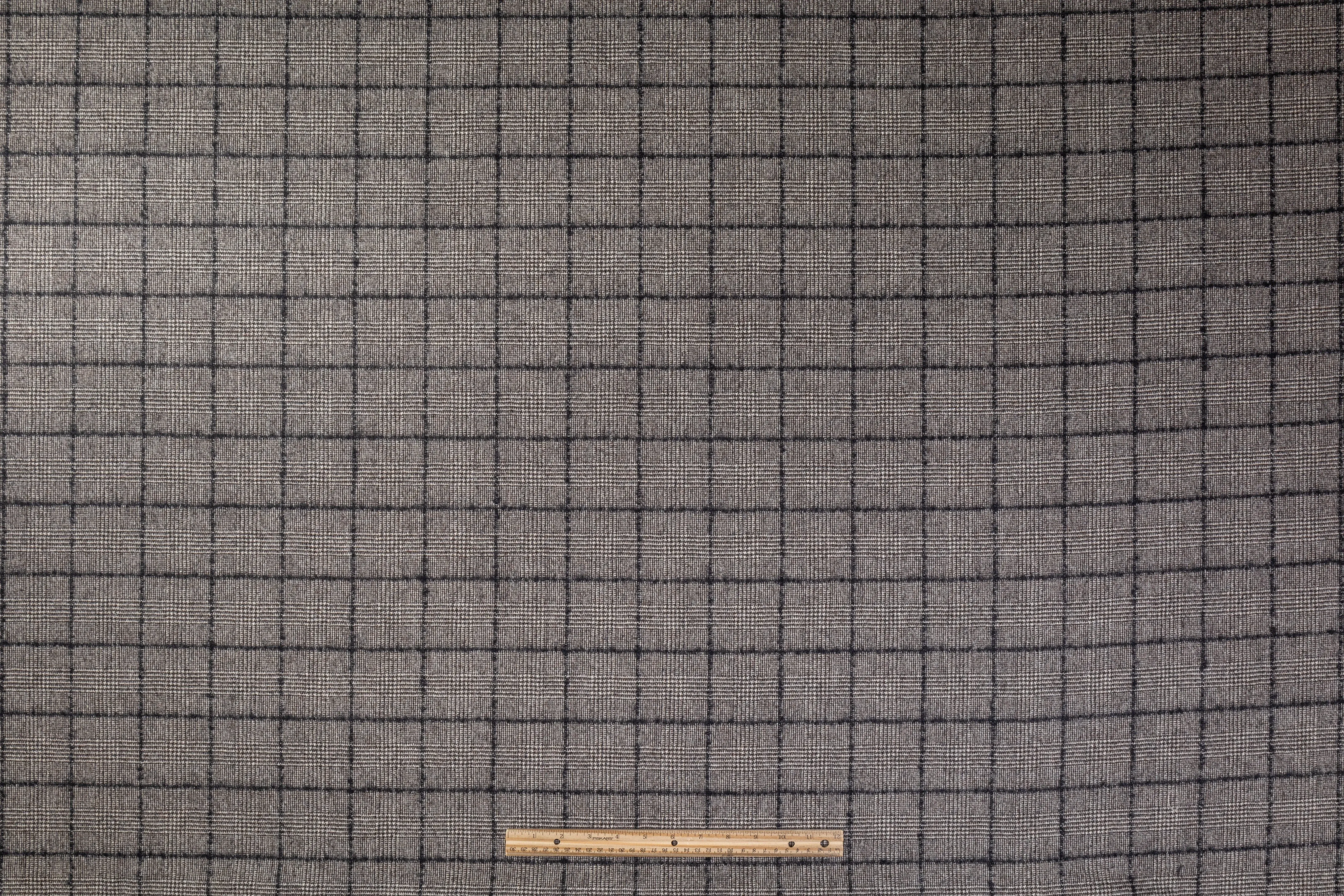 Checked Italian Wool Mohair Suiting - Gray