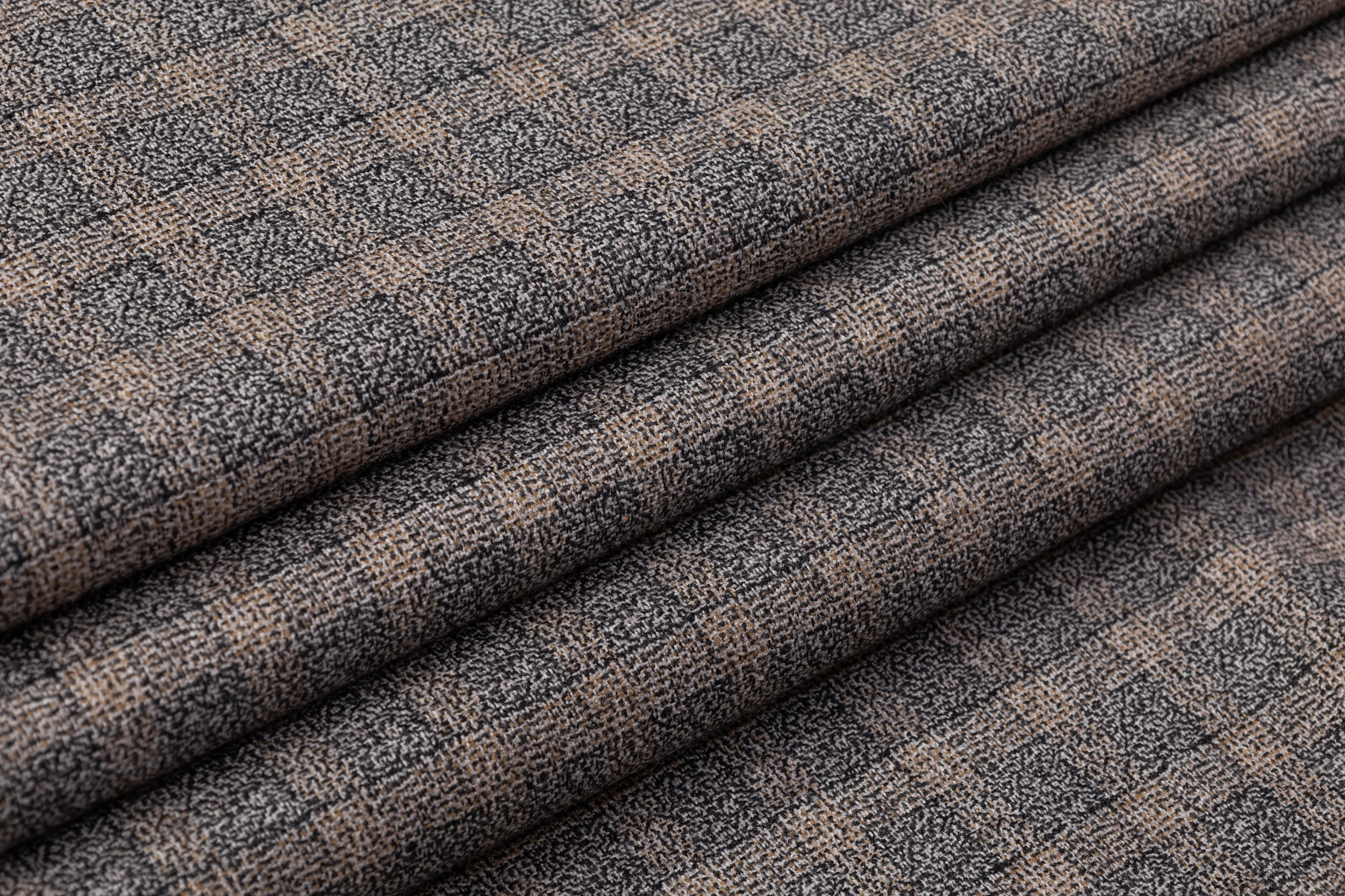 Checked Italian Wool Tweed - Gray / Taupe