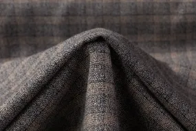 Checked Italian Wool Tweed - Gray / Taupe