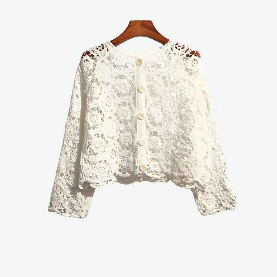 Chic Crochet Button-Down Lace Cardigans