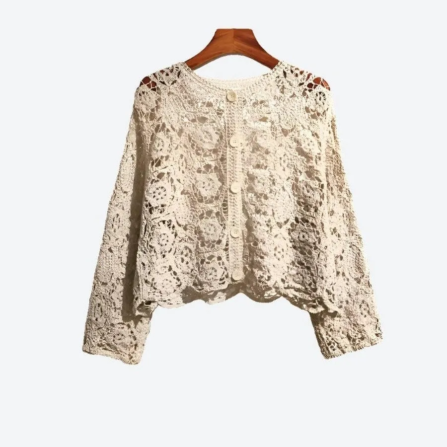 Chic Crochet Button-Down Lace Cardigans