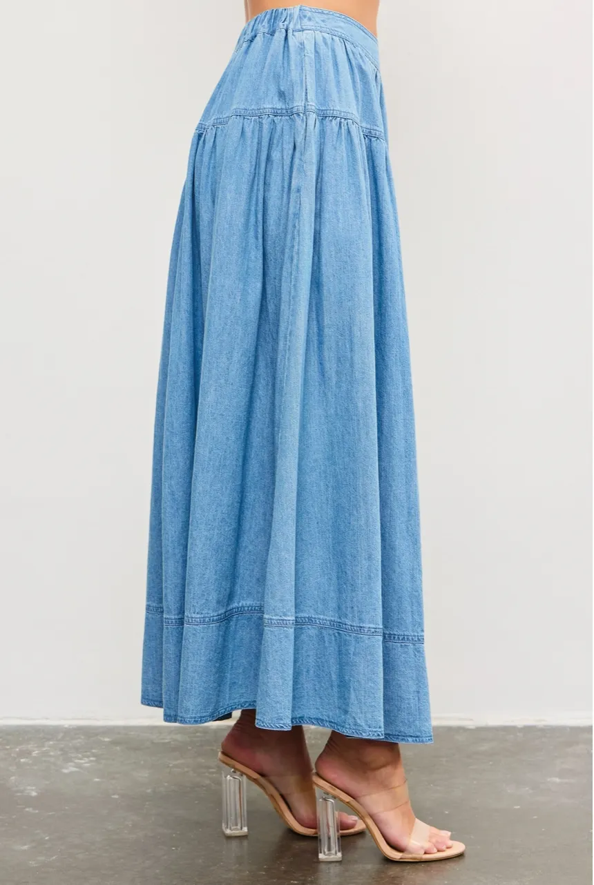 Clementine Denim Tier Skirt