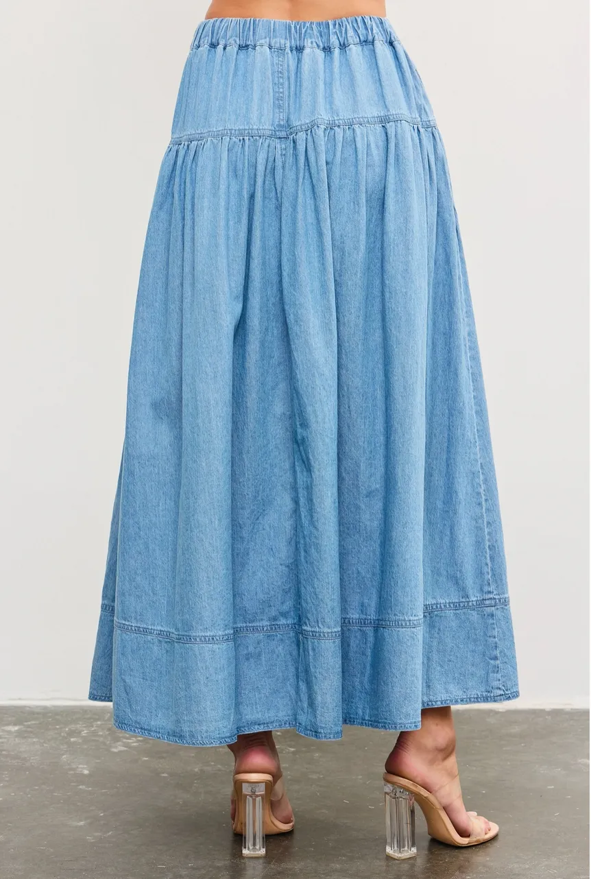 Clementine Denim Tier Skirt