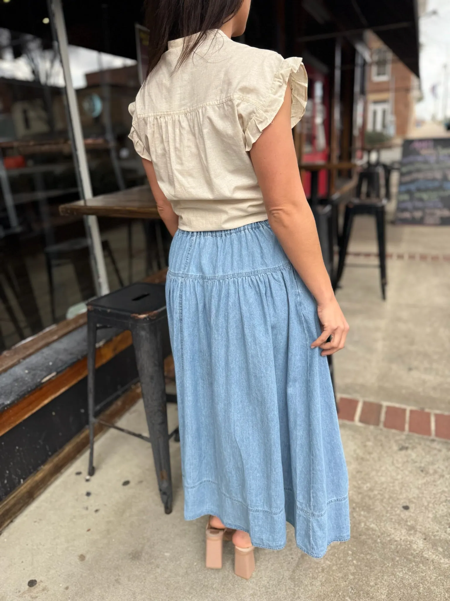 Clementine Denim Tier Skirt