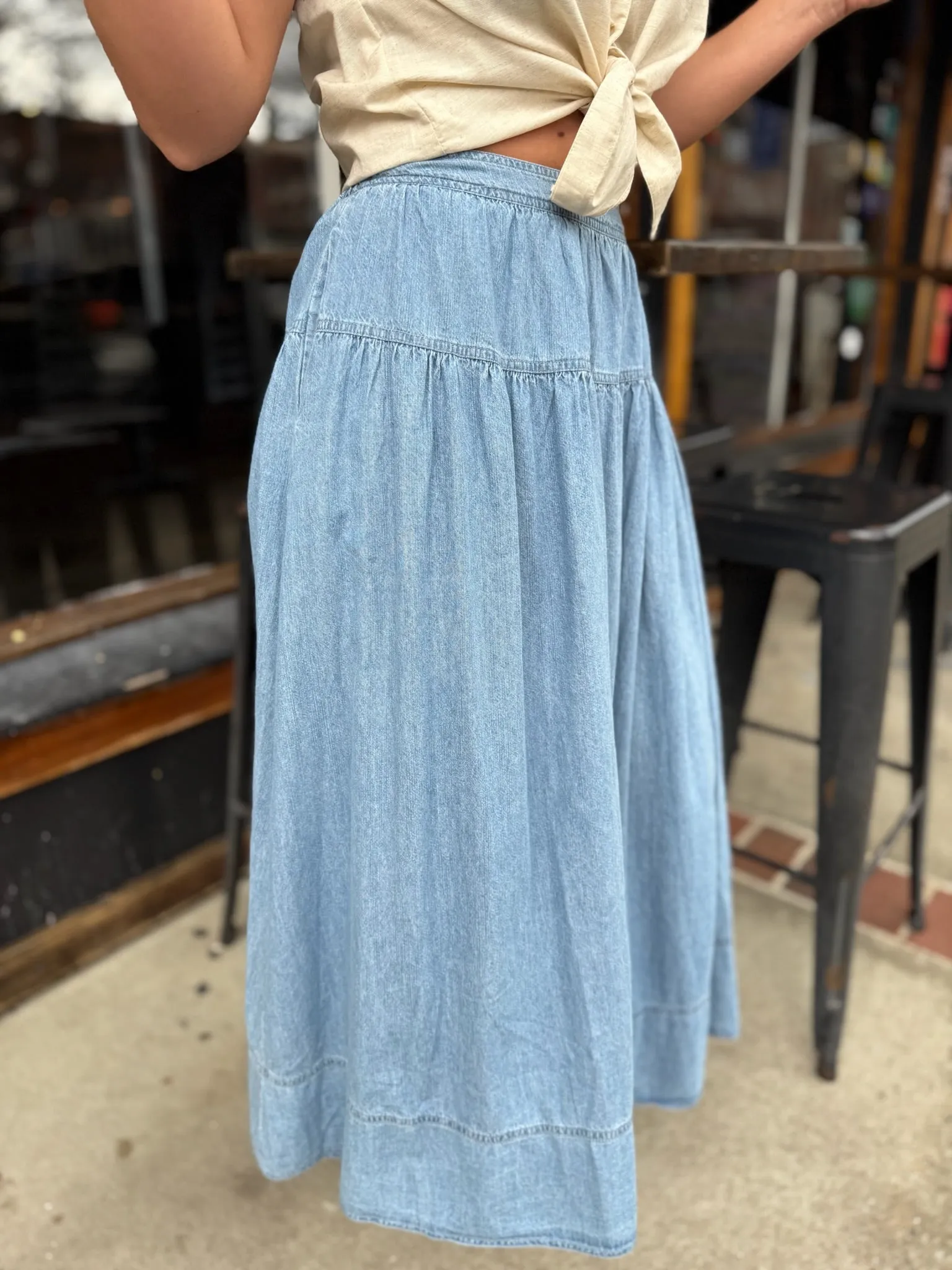 Clementine Denim Tier Skirt