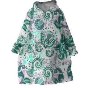 Coastal Paisley Wearable Blanket Hoodie