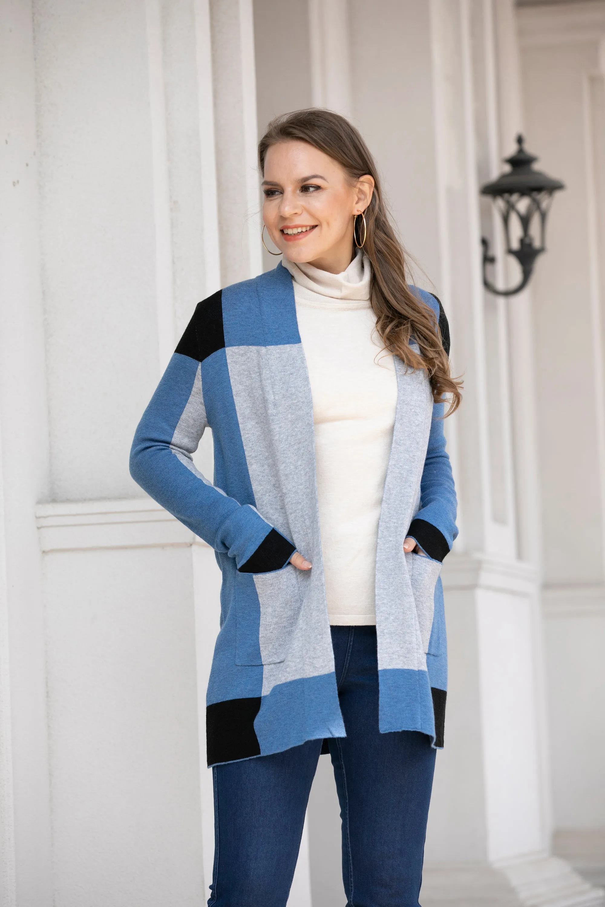 Color Block Knitted Cardigan