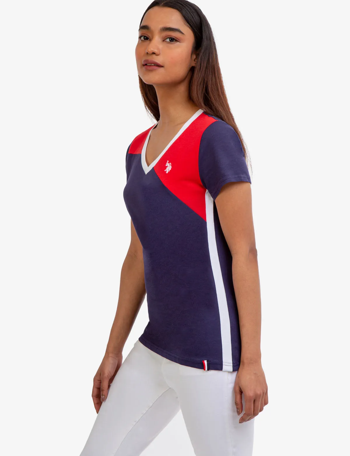 COLORBLOCK V-NECK T-SHIRT