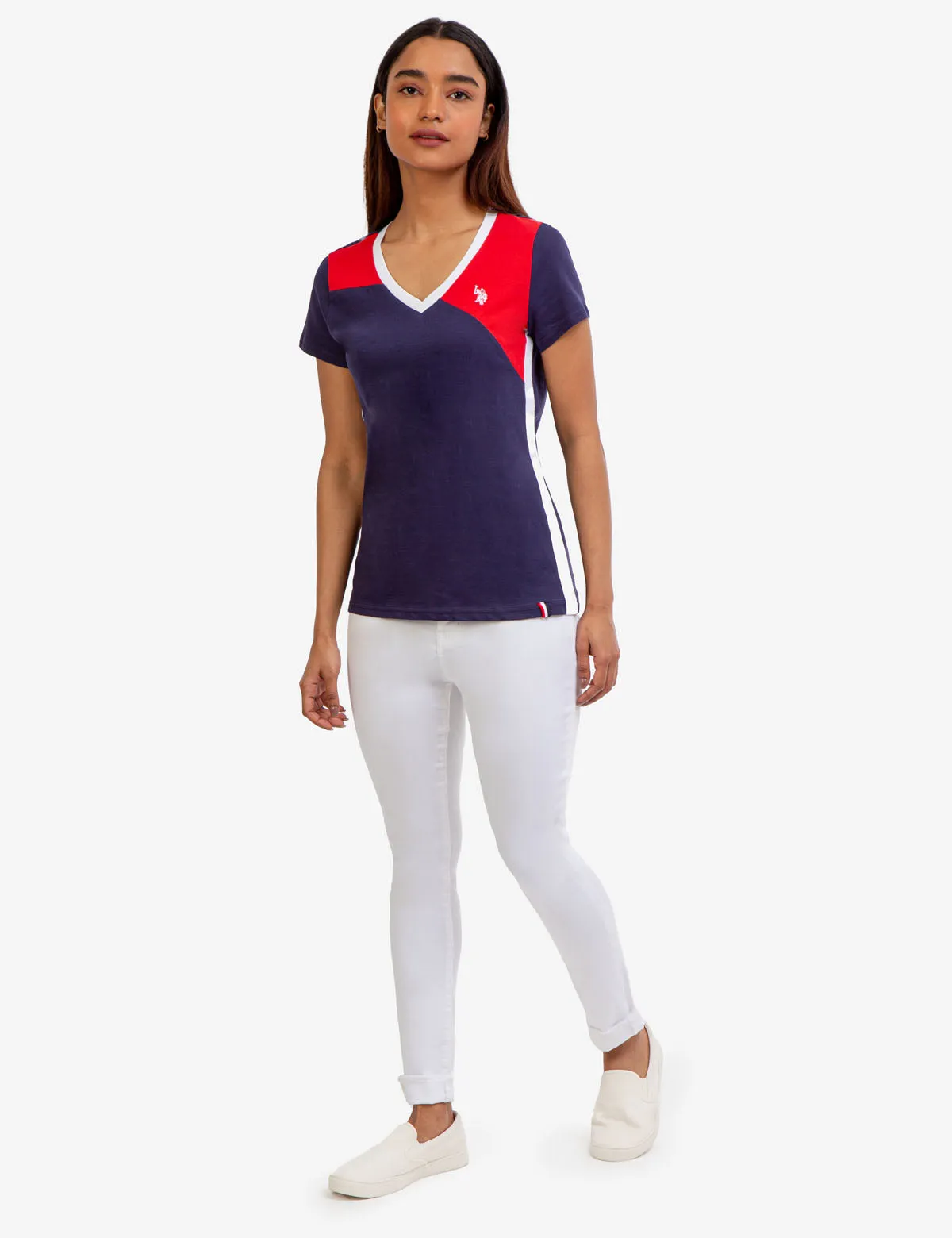 COLORBLOCK V-NECK T-SHIRT