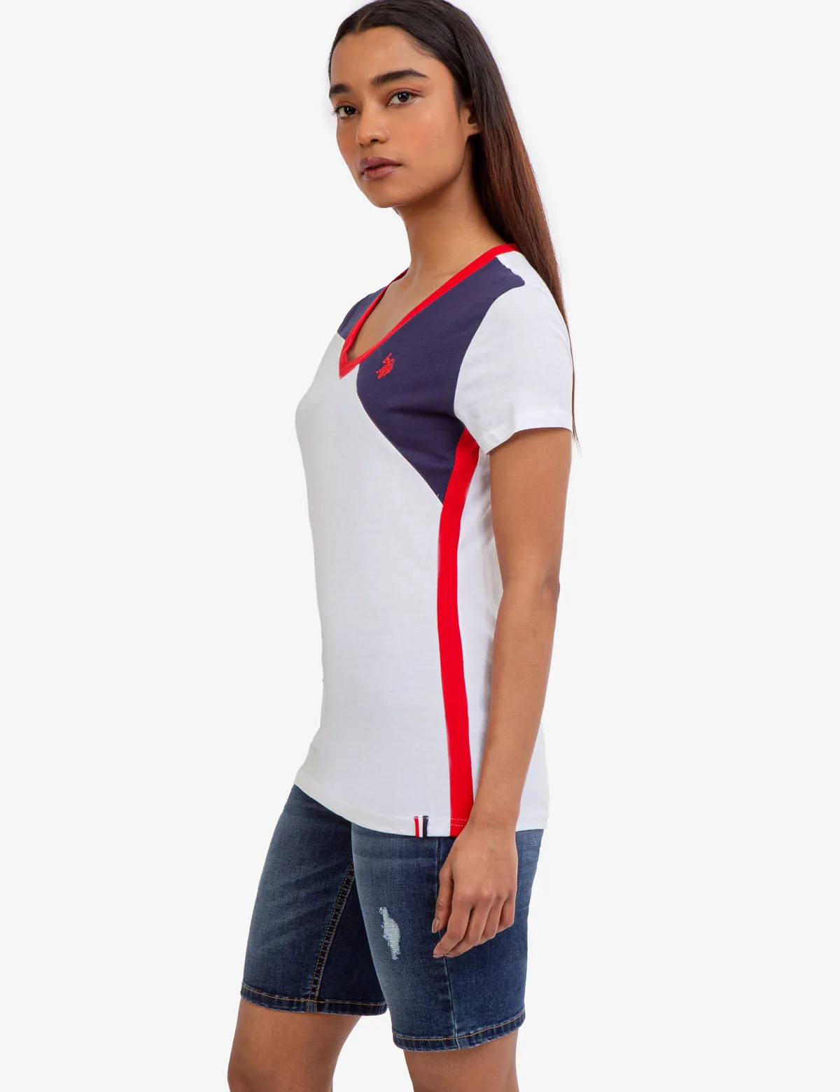 COLORBLOCK V-NECK T-SHIRT