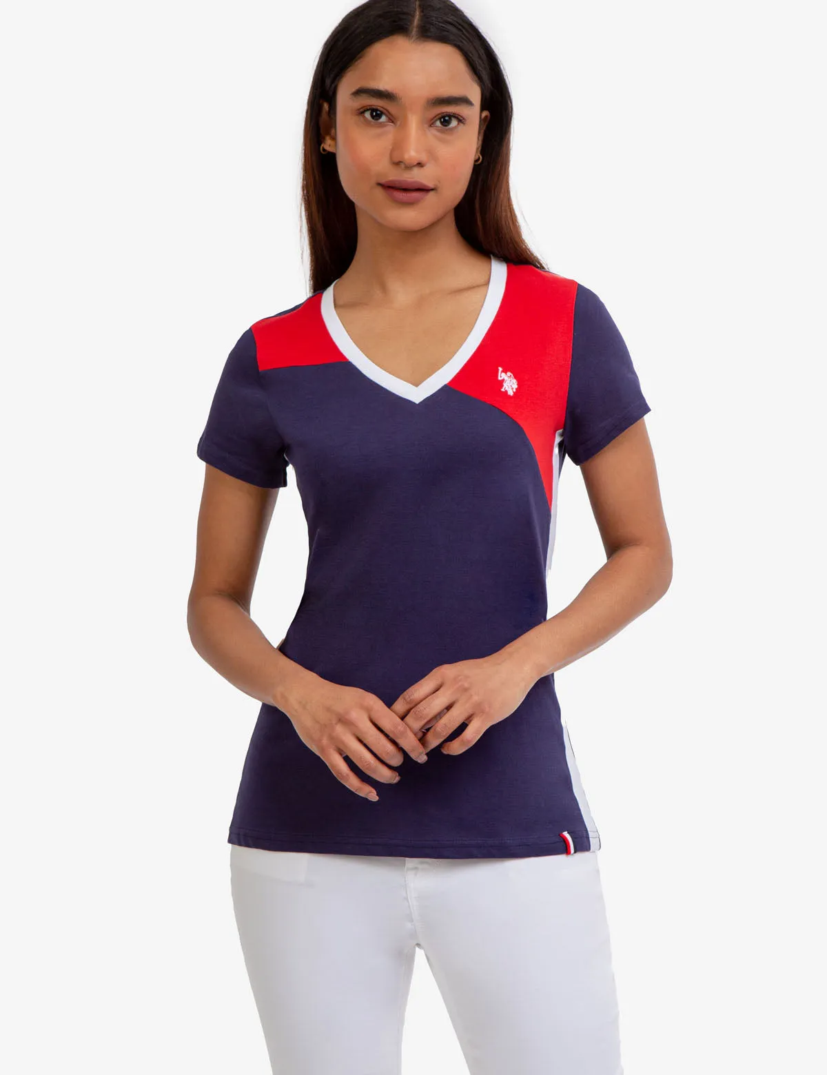 COLORBLOCK V-NECK T-SHIRT