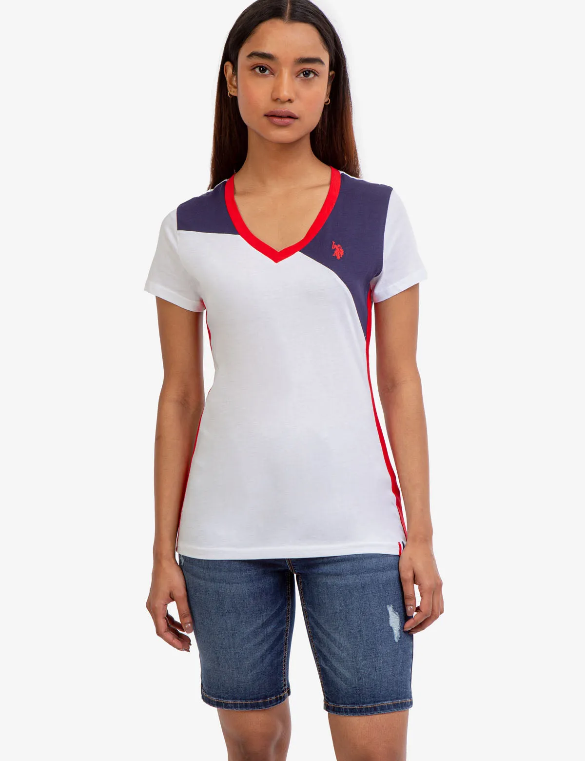 COLORBLOCK V-NECK T-SHIRT