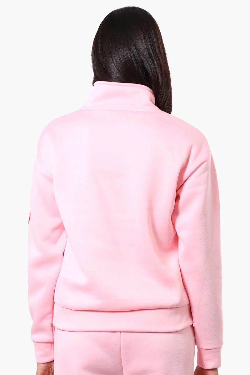 Fahrenheit 1/4 Zip Basic Sweatshirt - Pink