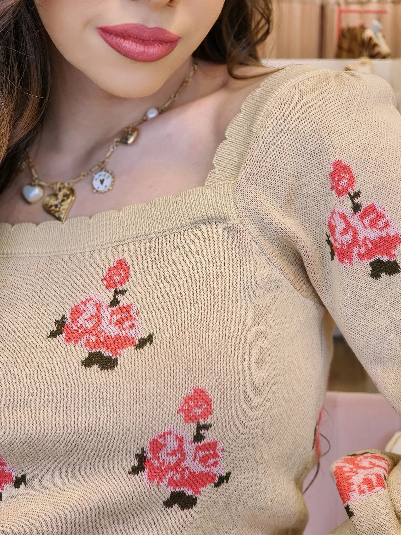 Feminine Energy Floral Sweater Top