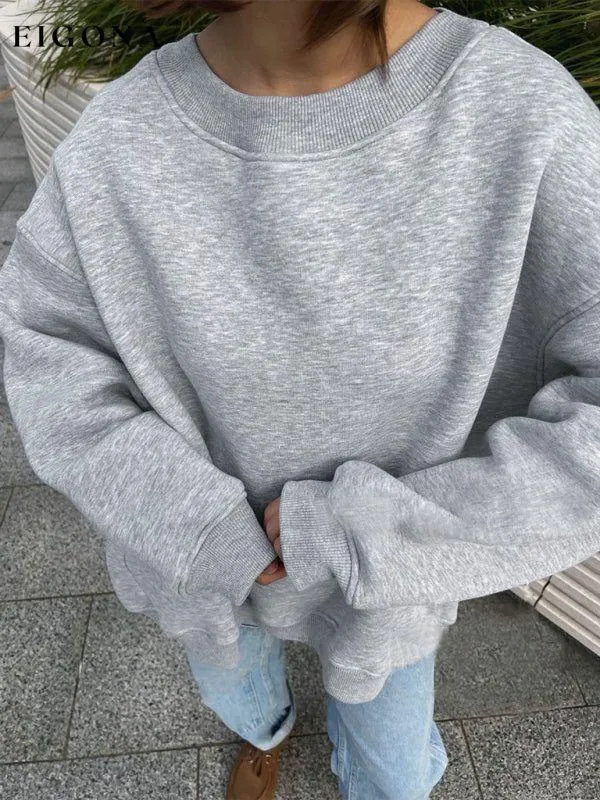 Feminine Round neck polar fleece casual fashiononable loose sweatshirt