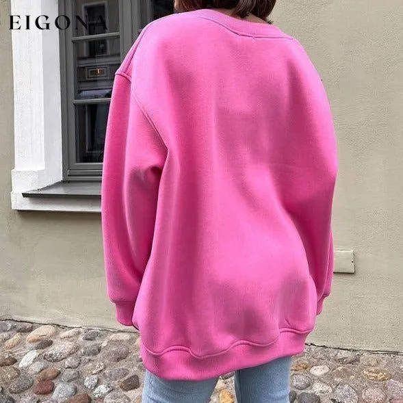 Feminine Round neck polar fleece casual fashiononable loose sweatshirt