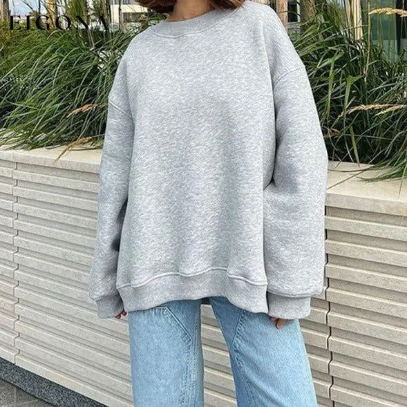 Feminine Round neck polar fleece casual fashiononable loose sweatshirt