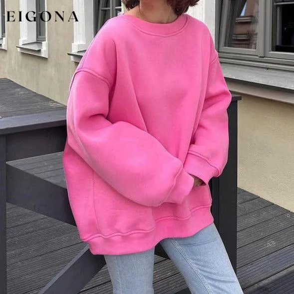 Feminine Round neck polar fleece casual fashiononable loose sweatshirt