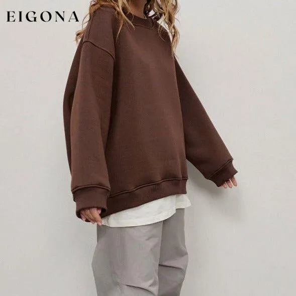 Feminine Round neck polar fleece casual fashiononable loose sweatshirt