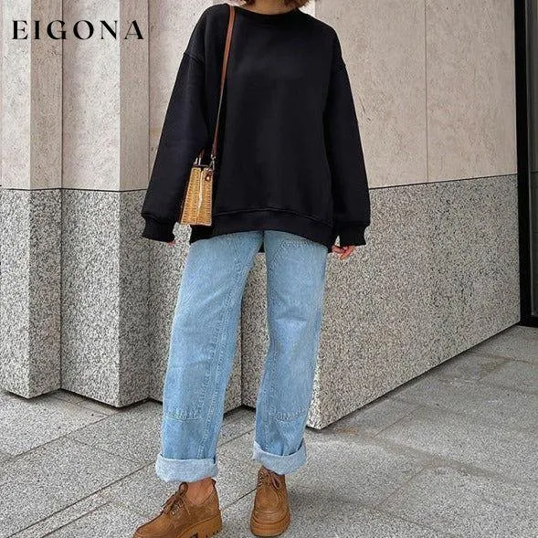 Feminine Round neck polar fleece casual fashiononable loose sweatshirt