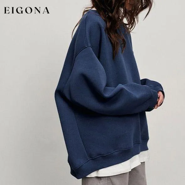 Feminine Round neck polar fleece casual fashiononable loose sweatshirt