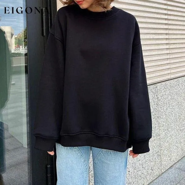 Feminine Round neck polar fleece casual fashiononable loose sweatshirt