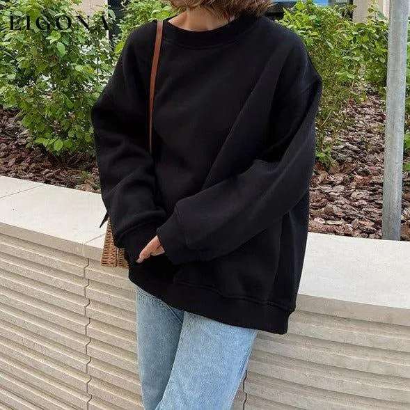 Feminine Round neck polar fleece casual fashiononable loose sweatshirt