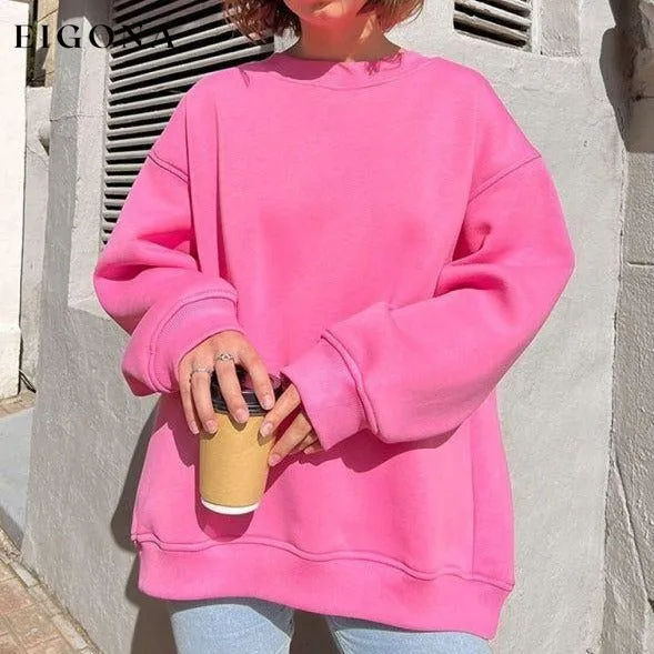 Feminine Round neck polar fleece casual fashiononable loose sweatshirt