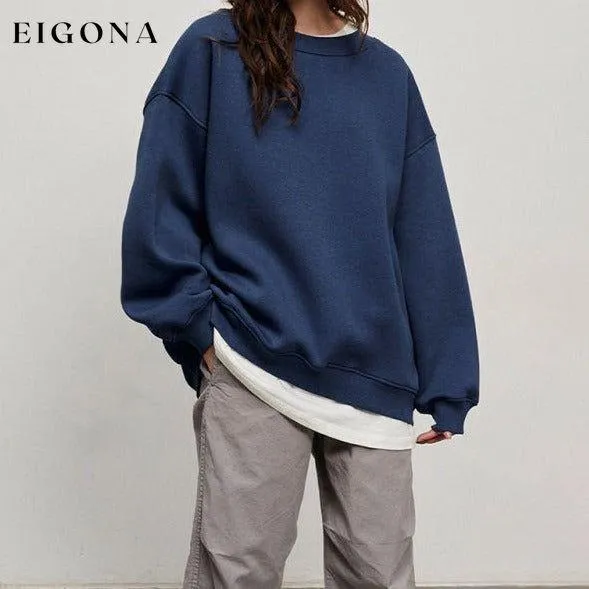 Feminine Round neck polar fleece casual fashiononable loose sweatshirt