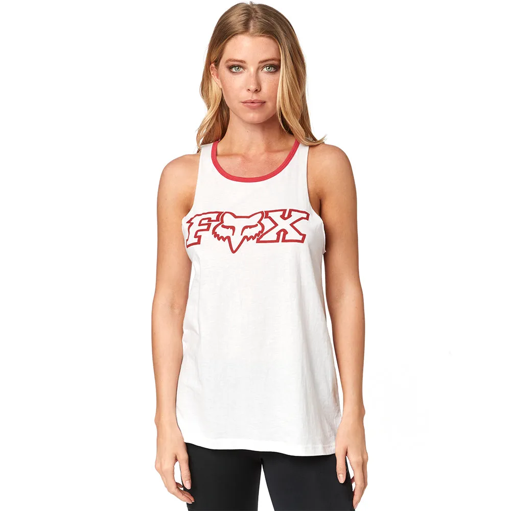 Fox Racing  White Womens Cortex Tank Top Sleeveless Comfortable Soft Durable