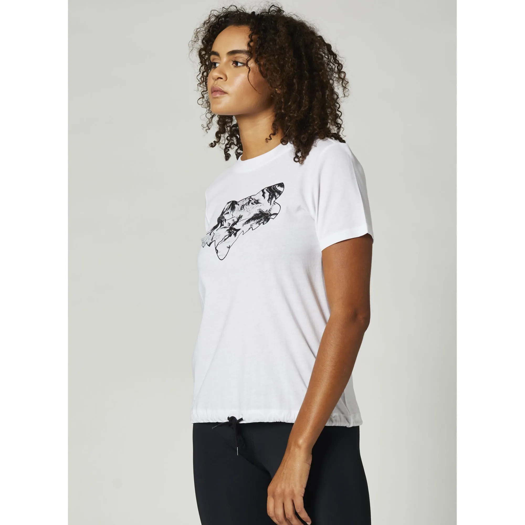 Fox Racing  Womens Palms Short Sleeve Top T-Shirt Comfortable Crewneck Tee White